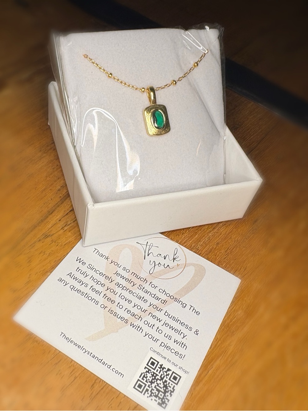 Emerald Birthstone Gold Pendant